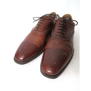 Gravati Italian‎ Brough Toe Oxford Cognac Brown Dress Shoes Sz 9.5M